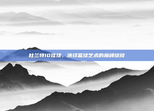 杜兰特10佳球,演绎篮球艺术的巅峰绽放