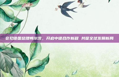 会见德国总理朔尔茨,开启中德合作新程 共促全球发展新局