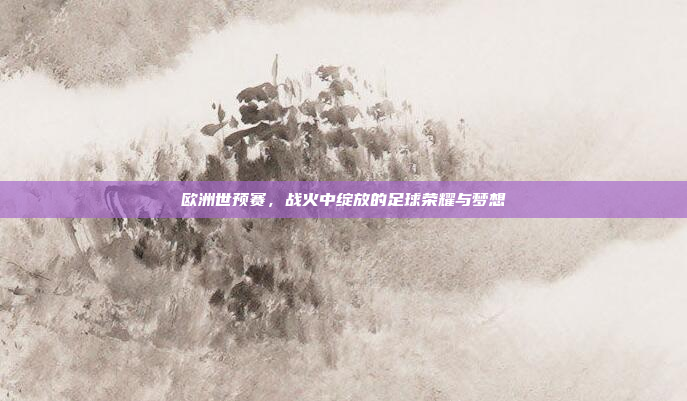 欧洲世预赛，战火中绽放的足球荣耀与梦想