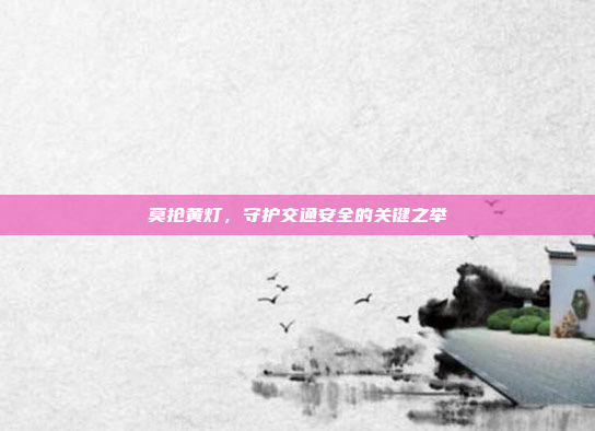 莫抢黄灯,守护交通安全的关键之举