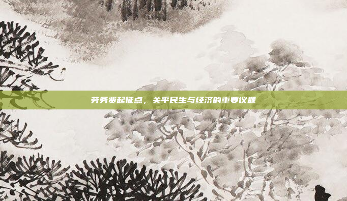 劳务费起征点,关乎民生与经济的重要议题