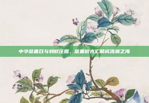 中华慈善日与蚂蚁庄园,慈善微光汇聚成浩瀚之海