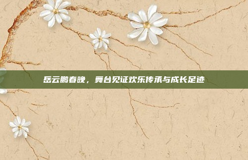 岳云鹏春晚,舞台见证欢乐传承与成长足迹