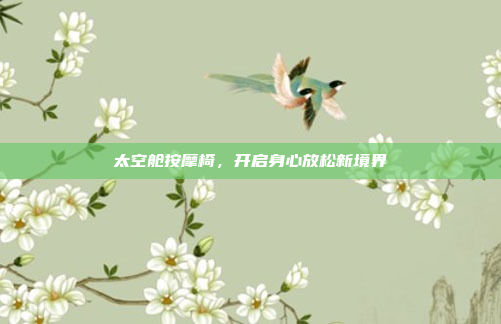 太空舱按摩椅,开启身心放松新境界