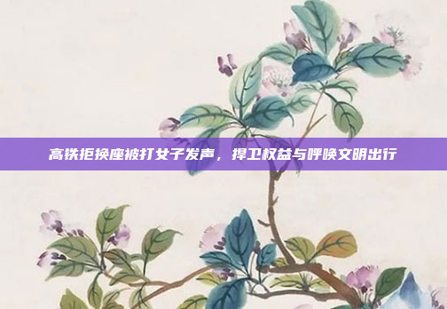 高铁拒换座被打女子发声,捍卫权益与呼唤文明出行