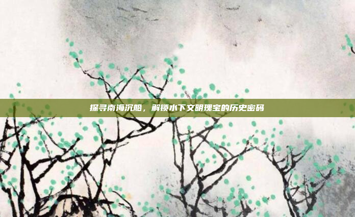 探寻南海沉船,解锁水下文明瑰宝的历史密码