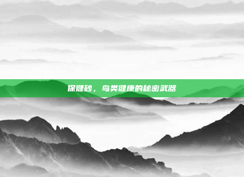 保健砂,鸟类健康的秘密武器