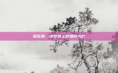 吴宗恩，逐梦路上的独特光芒