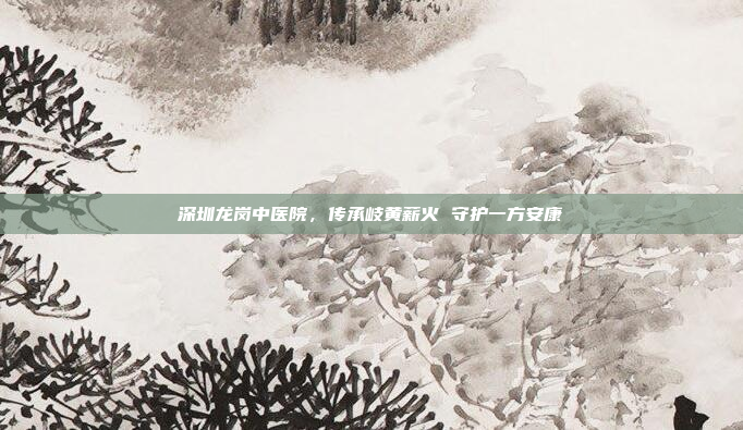 深圳龙岗中医院，传承岐黄薪火 守护一方安康