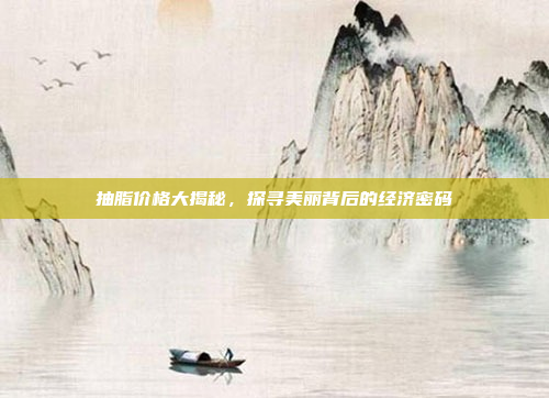 抽脂价格大揭秘，探寻美丽背后的经济密码