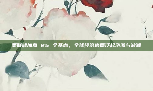美联储加息 25 个基点，全球经济格局泛起涟漪与波澜