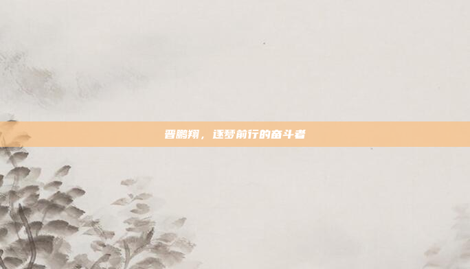 晋鹏翔，逐梦前行的奋斗者
