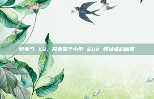 新宝马 X3，开启豪华中型 SUV 领域卓越新篇