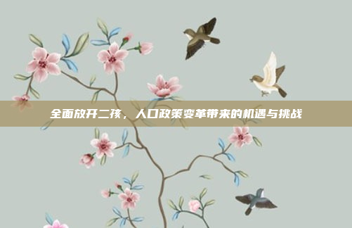 全面放开二孩，人口政策变革带来的机遇与挑战