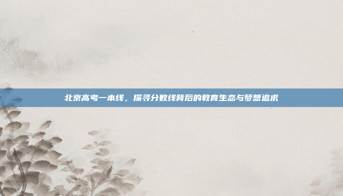 北京高考一本线，探寻分数线背后的教育生态与梦想追求