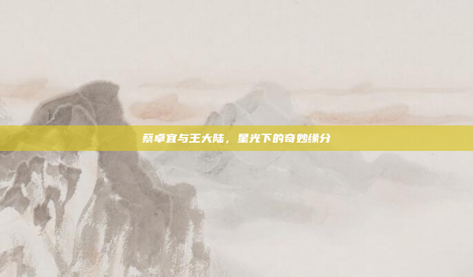蔡卓宜与王大陆,星光下的奇妙缘分