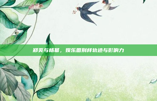 郑爽与杨幂，娱乐圈别样轨迹与影响力