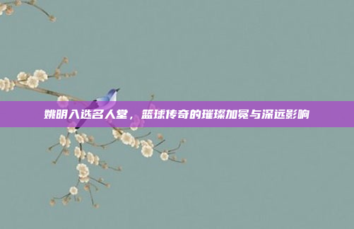 姚明入选名人堂,篮球传奇的璀璨加冕与深远影响