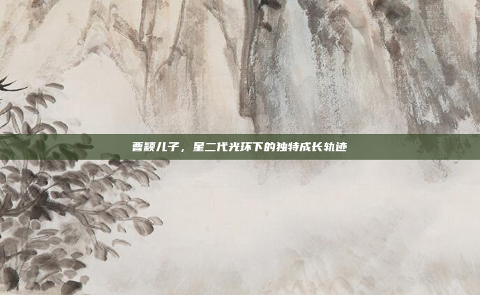 曹颖儿子，星二代光环下的独特成长轨迹