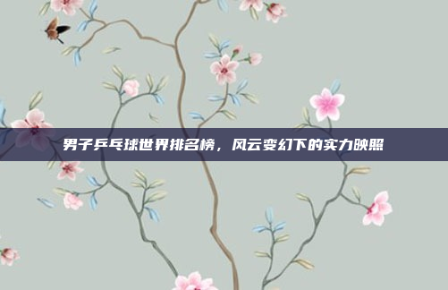 男子乒乓球世界排名榜，风云变幻下的实力映照