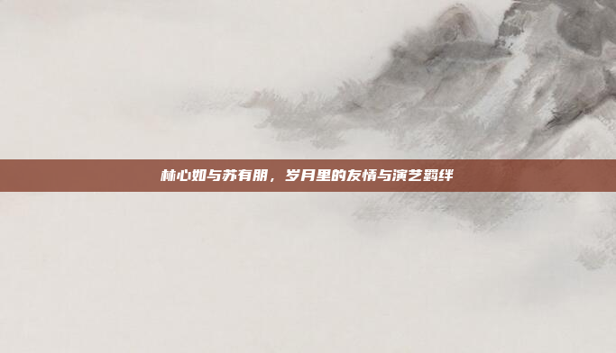 林心如与苏有朋，岁月里的友情与演艺羁绊