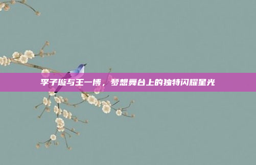 李子璇与王一博，梦想舞台上的独特闪耀星光