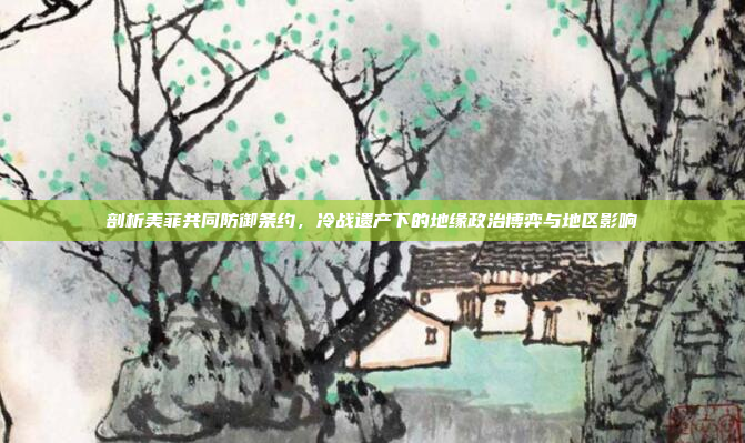 剖析美菲共同防御条约,冷战遗产下的地缘政治博弈与地区影响