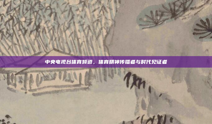 中央电视台体育频道，体育精神传播者与时代见证者