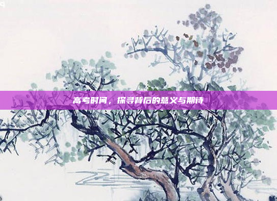 高考时间，探寻背后的意义与期待