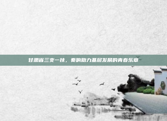 甘肃省三支一扶，奏响助力基层发展的青春乐章