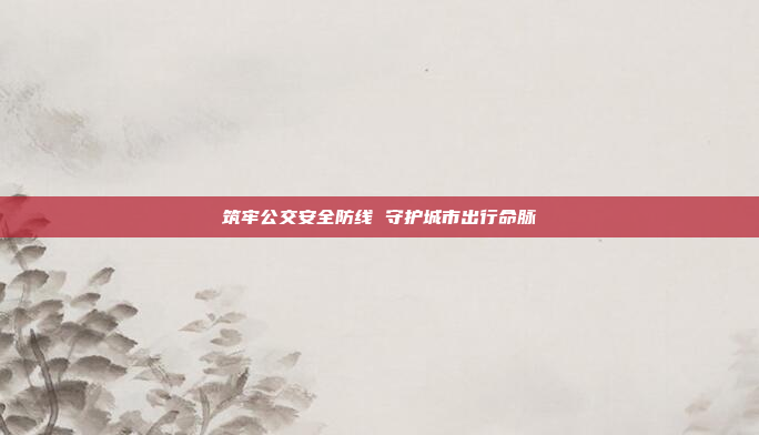 筑牢公交安全防线 守护城市出行命脉