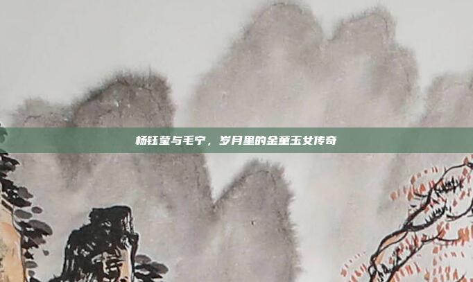 杨钰莹与毛宁，岁月里的金童玉女传奇