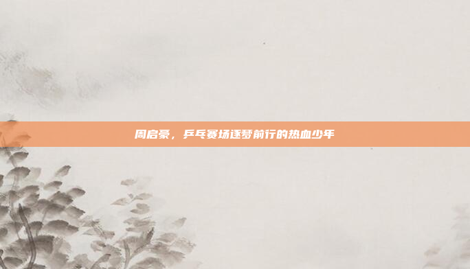 周启豪,乒乓赛场逐梦前行的热血少年