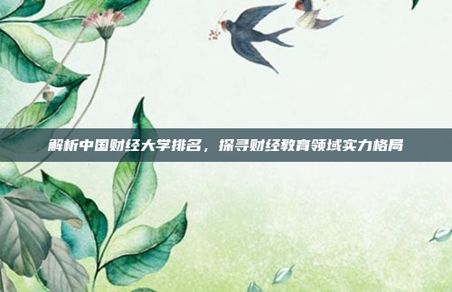 解析中国财经大学排名，探寻财经教育领域实力格局