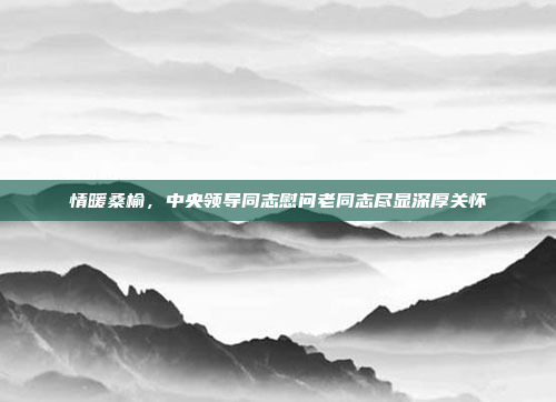 情暖桑榆，中央领导同志慰问老同志尽显深厚关怀