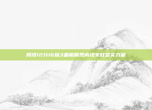 周琦12分16板3盖帽展现内线支柱坚实力量 周琦12分16板3盖帽展现内线支柱坚实力量