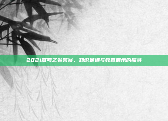 2021高考乙卷答案，知识足迹与教育启示的探寻