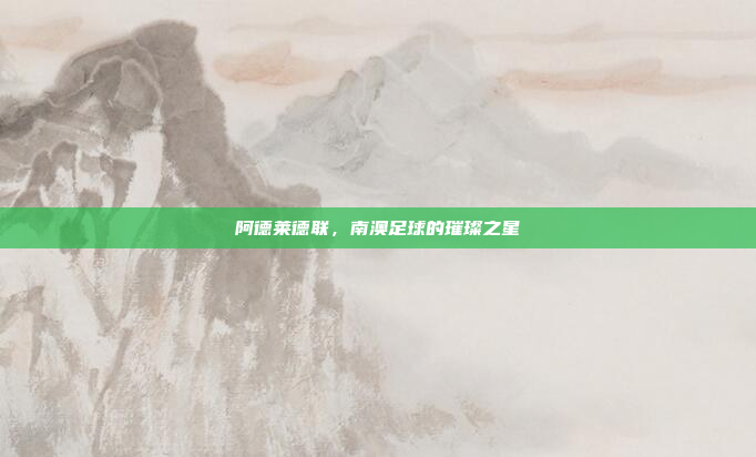阿德莱德联,南澳足球的璀璨之星 阿德莱德联,南澳足球的璀璨之星