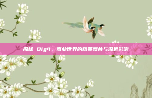 探秘 Big4,商业世界的精英舞台与深远影响 探秘 Big4,商业世界的精英舞台与深远影响