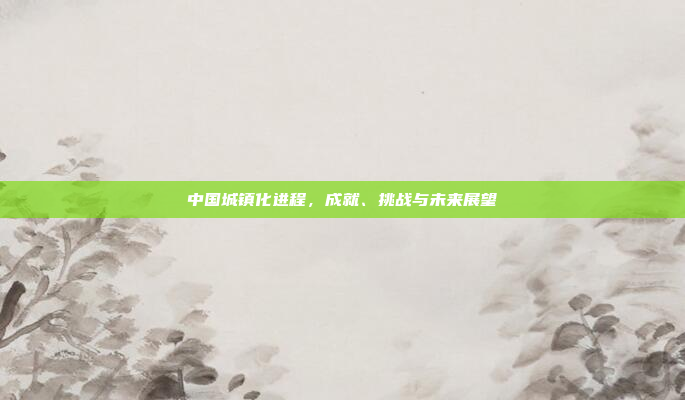 中国城镇化进程，成就、挑战与未来展望