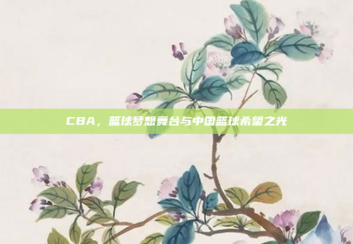 CBA,篮球梦想舞台与中国篮球希望之光