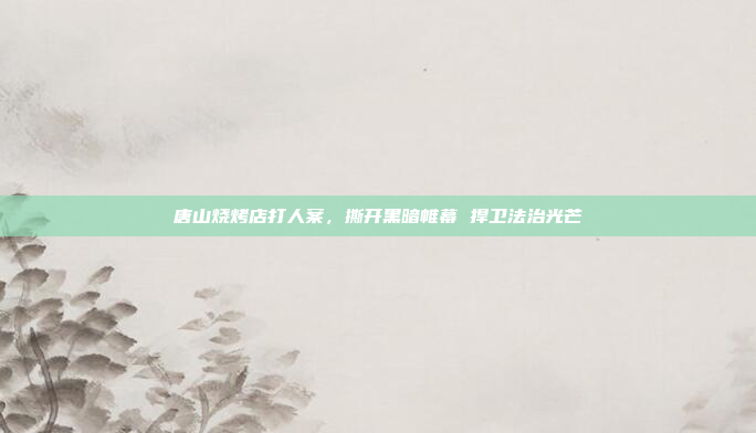 唐山烧烤店打人案,撕开黑暗帷幕 捍卫法治光芒