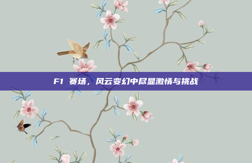 F1 赛场,风云变幻中尽显激情与挑战