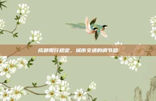 成都限行规定，城市交通的调节器