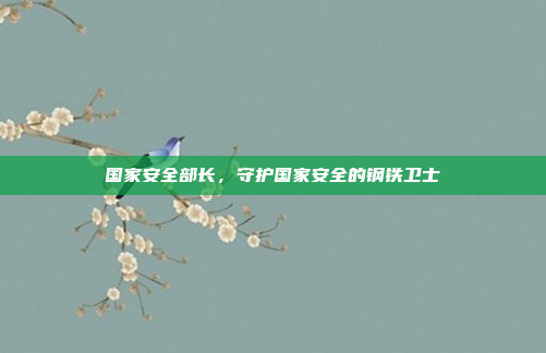 国家安全部长，守护国家安全的钢铁卫士
