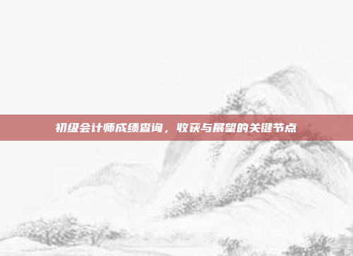 初级会计师成绩查询，收获与展望的关键节点