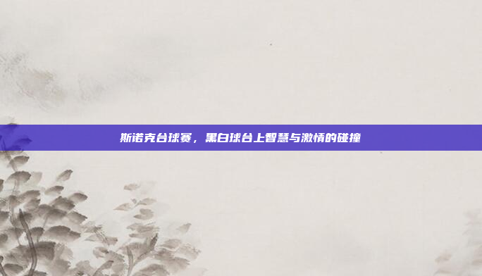 斯诺克台球赛，黑白球台上智慧与激情的碰撞
