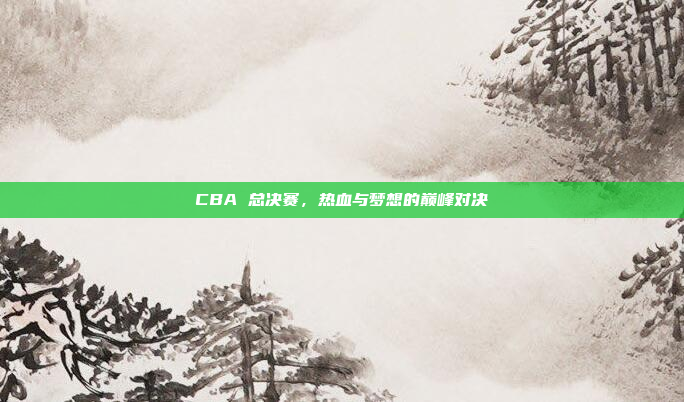 CBA 总决赛，热血与梦想的巅峰对决