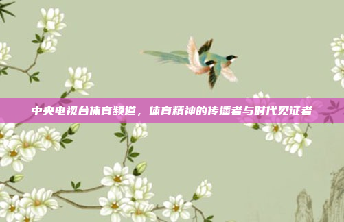 中央电视台体育频道，体育精神的传播者与时代见证者