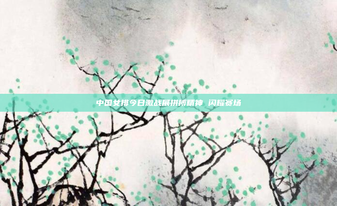 中国女排今日激战展拼搏精神 闪耀赛场